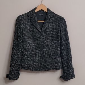 Soft spun tweed black and white blazer -size 2